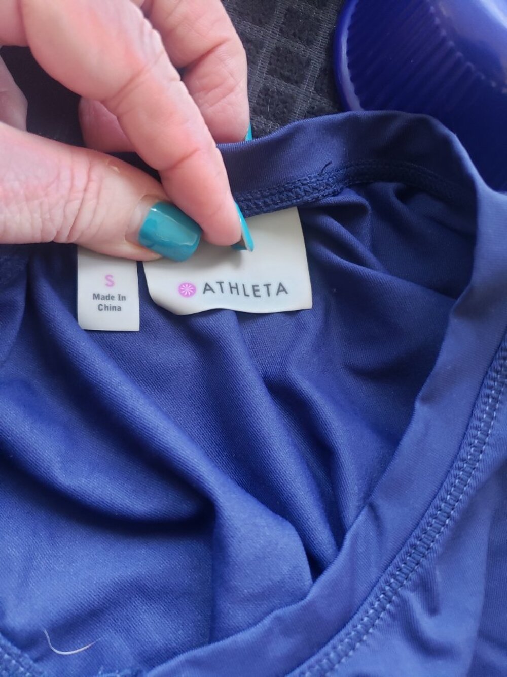 Blue Rouged Workout Top Size Small - Picture 6 of 6
